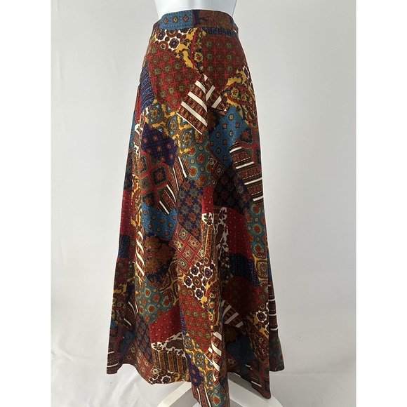 Dresses & Skirts - Handmade Full Length Patch Work Look Twill Skirt, Sz: S ? (b9) Festival Boho
